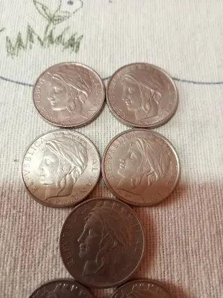 Lotto 7 monete Lire Italiane 1993 turritta