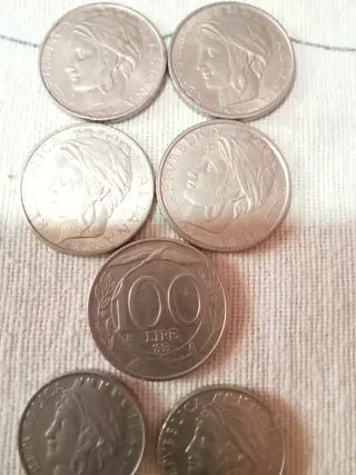 Lotto 7 monete Lire Italiane 1993 turritta