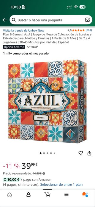 Juego de mesa Azul