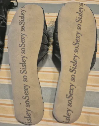 Zapatillas de satén con plumas talla 37