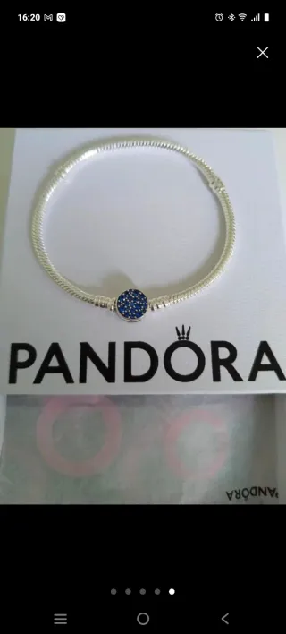 Pulsera Pandora Plata y Circonitas Azules