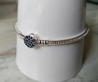 Pulsera Pandora Plata y Circonitas Azules