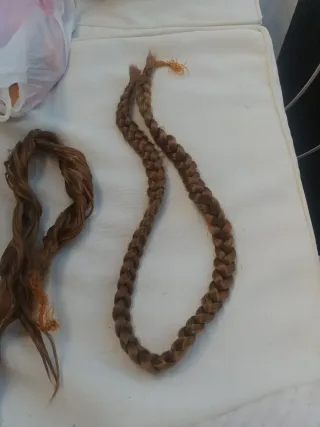 Trenza rubia de pelo