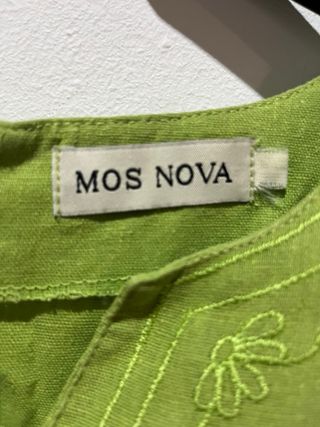 Blusa MOS NOVA Lino Verde Bordada