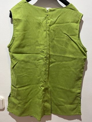 Blusa MOS NOVA Lino Verde Bordada