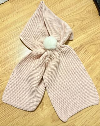 Bufanda Pangasa Baby Rosa Pompon Blanco
