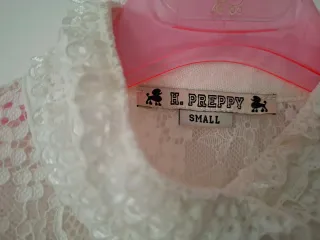 Blusa Highly Preppy Volantes Encaje Blanca Talla S