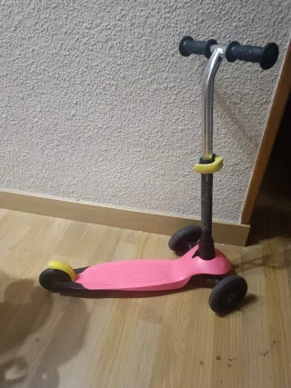 Patinete 3 ruedas rosa plegable