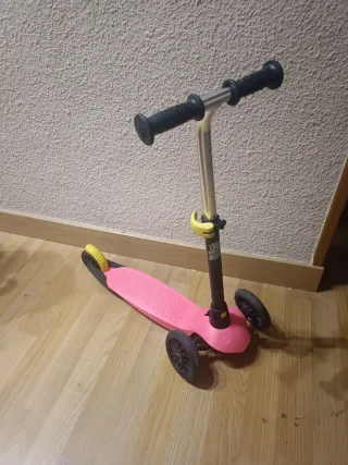 Patinete 3 ruedas rosa plegable