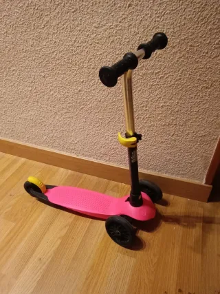 Patinete 3 ruedas rosa plegable