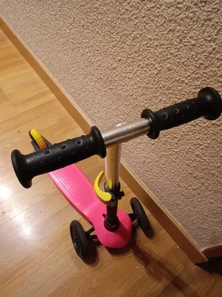 Patinete 3 ruedas rosa plegable