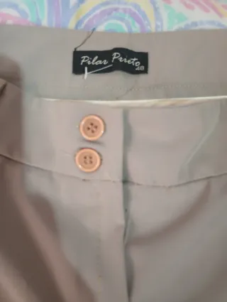 Pantalón elegante beige mujer Pilar Prieto T48