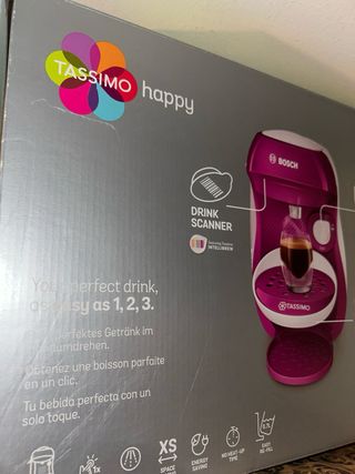 Cafetera Bosch Tassimo Blanca y Rosa con caja