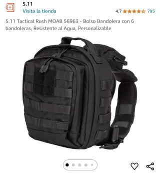 5.11 Tactical Rush MOAB 6 Bolso Bandolera Negro