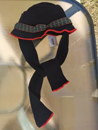 Sombrero niña talla 3-5 con bufanda