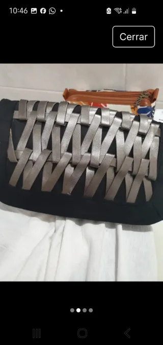 Bolso de fiesta Mary Paz negro y plateado