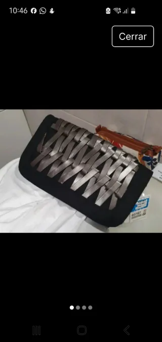 Bolso de fiesta Mary Paz negro y plateado