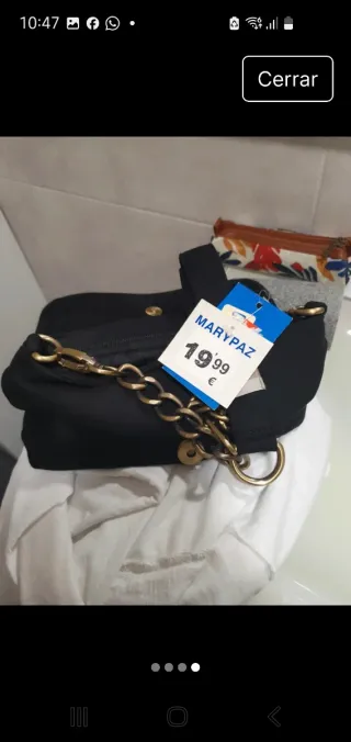 Bolso de fiesta Mary Paz negro y plateado