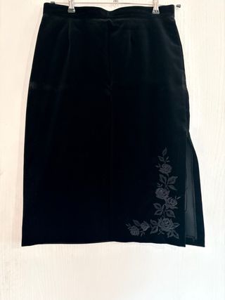 Gonna velluto vintage nera