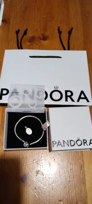 Pulsera Plata 925 Cierre Rosa Charm Rosa