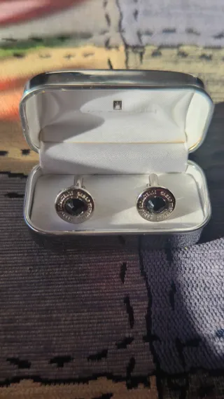 Gemelos Carlo Pignatelli Plateados Negro