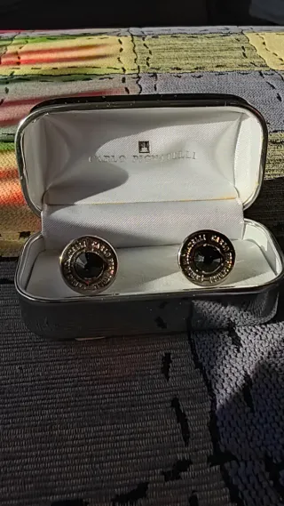 Gemelos Carlo Pignatelli Plateados Negro