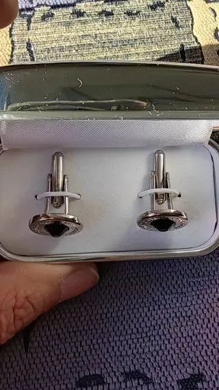 Gemelos Carlo Pignatelli Plateados Negro