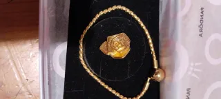 Pulsera Plata 925 con Charm Rosa