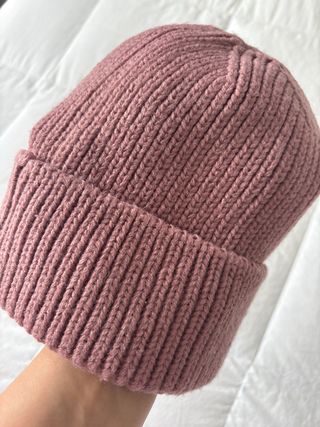 Gorro de lana rosa talla única