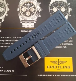 Para Breitling correa 24mm  caucho Azul