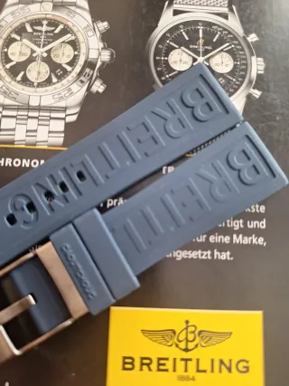 Para Breitling correa 24mm  caucho Azul