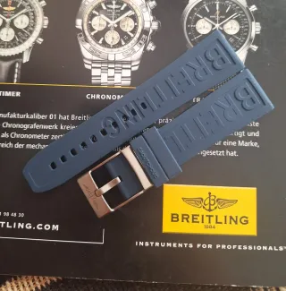 Para Breitling correa 24mm  caucho Azul