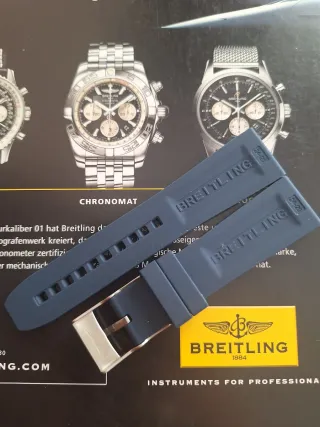 Para Breitling correa 24mm  caucho Azul