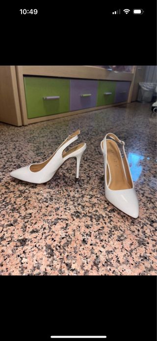 Tacones Blancos 40 kitten heels