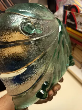 Vaso Foglia Vetro Verde Trasparente