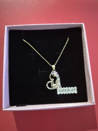 Colgante Plata Ley Baño Oro Circonitas Corazón