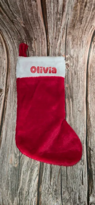 Calcetín de Navidad personalizado chimenea