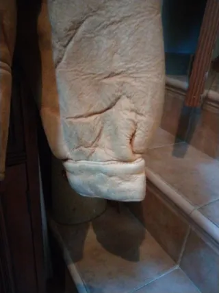 Cazadora cuero vintage beige/marrón