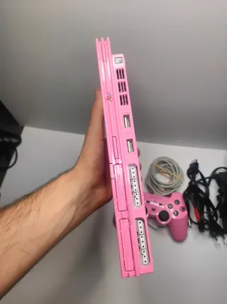 PlayStation 2 Slim Rosa Completa