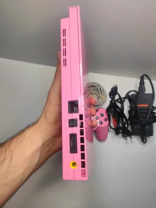 PlayStation 2 Slim Rosa Completa