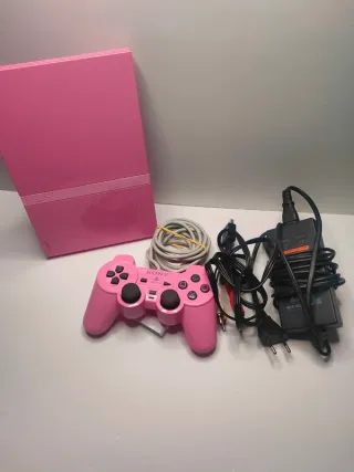 PlayStation 2 Slim Rosa Completa
