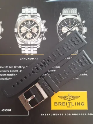 Para Breitling correa 24mm Negra