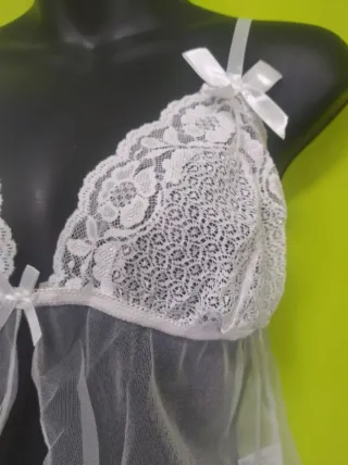 Picardías sexy encaje blanco talla única