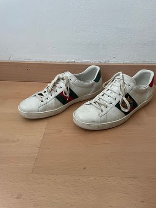 Zapatillas Gucci Blancas Franja Verde y Roja