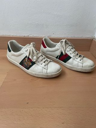 Zapatillas Gucci Blancas Franja Verde y Roja