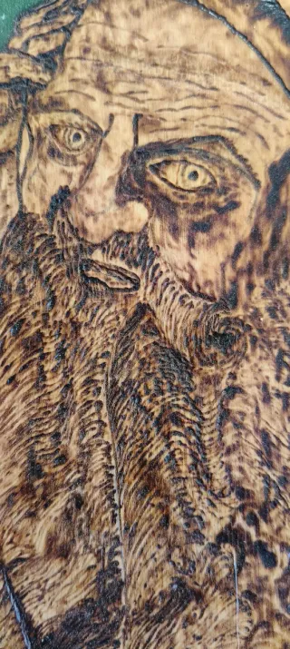 2 Cuadros Pirograbado Madera Leones