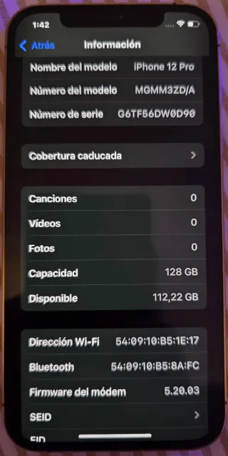 iPhone 12 Pro 128GB Oro Batteria 95%