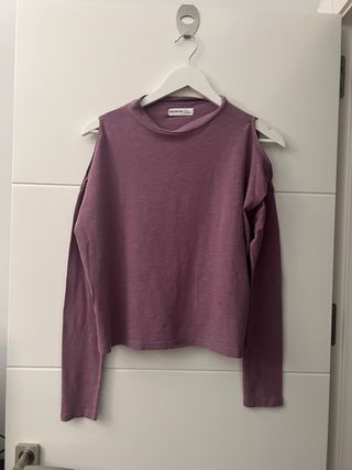 Camiseta Brownie manga larga hombros descubiertos