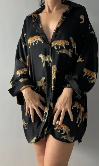 ZARA VESTIDO BLUSA SATEN