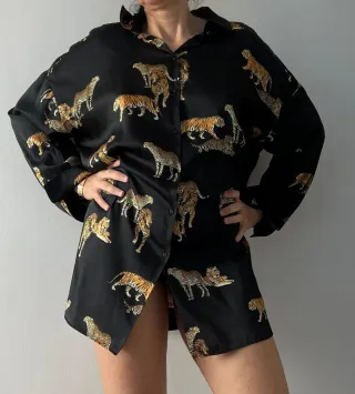 ZARA VESTIDO BLUSA SATEN